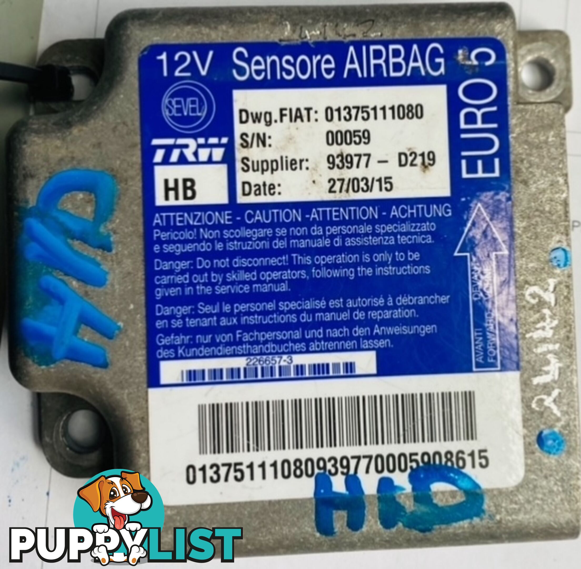 FIAT DUCATO EURO 5 AIR BAG MODULE 1375111080