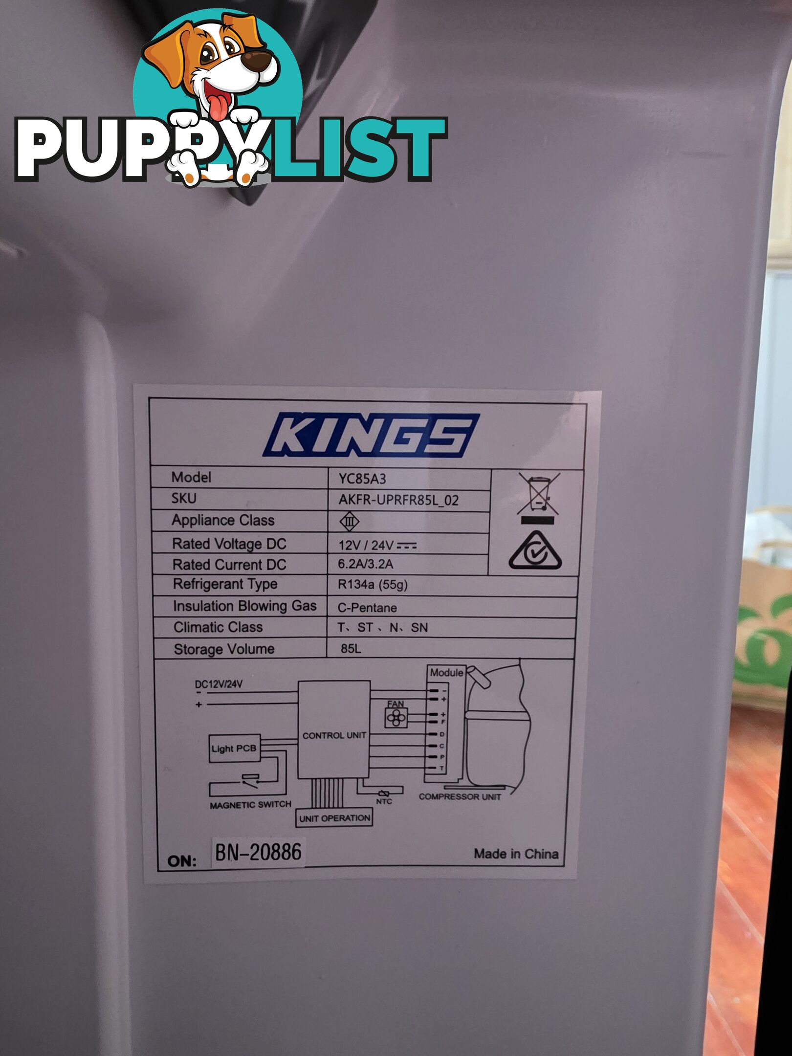 Kings Upright 85L Fridge/ Freezer