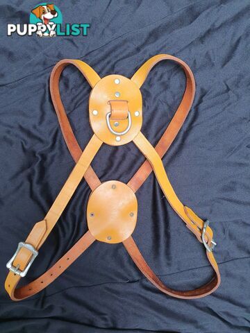 Large vintage Leather Dog Harness , new