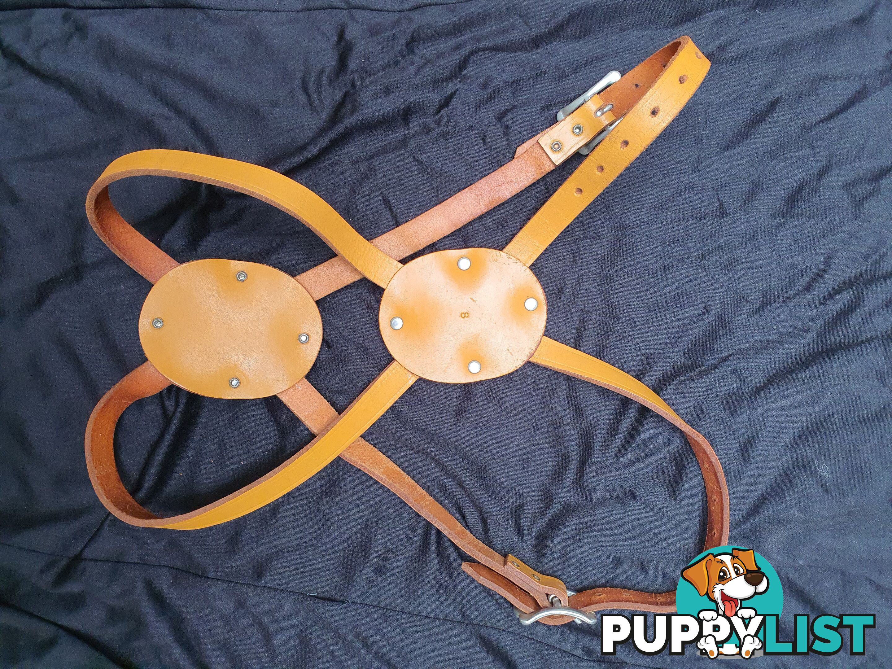 Large vintage Leather Dog Harness , new