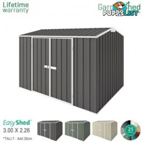 Garden Shed - 3.00m X 2.25m - *Free Delivery - $75 Off - ends 25th Oct