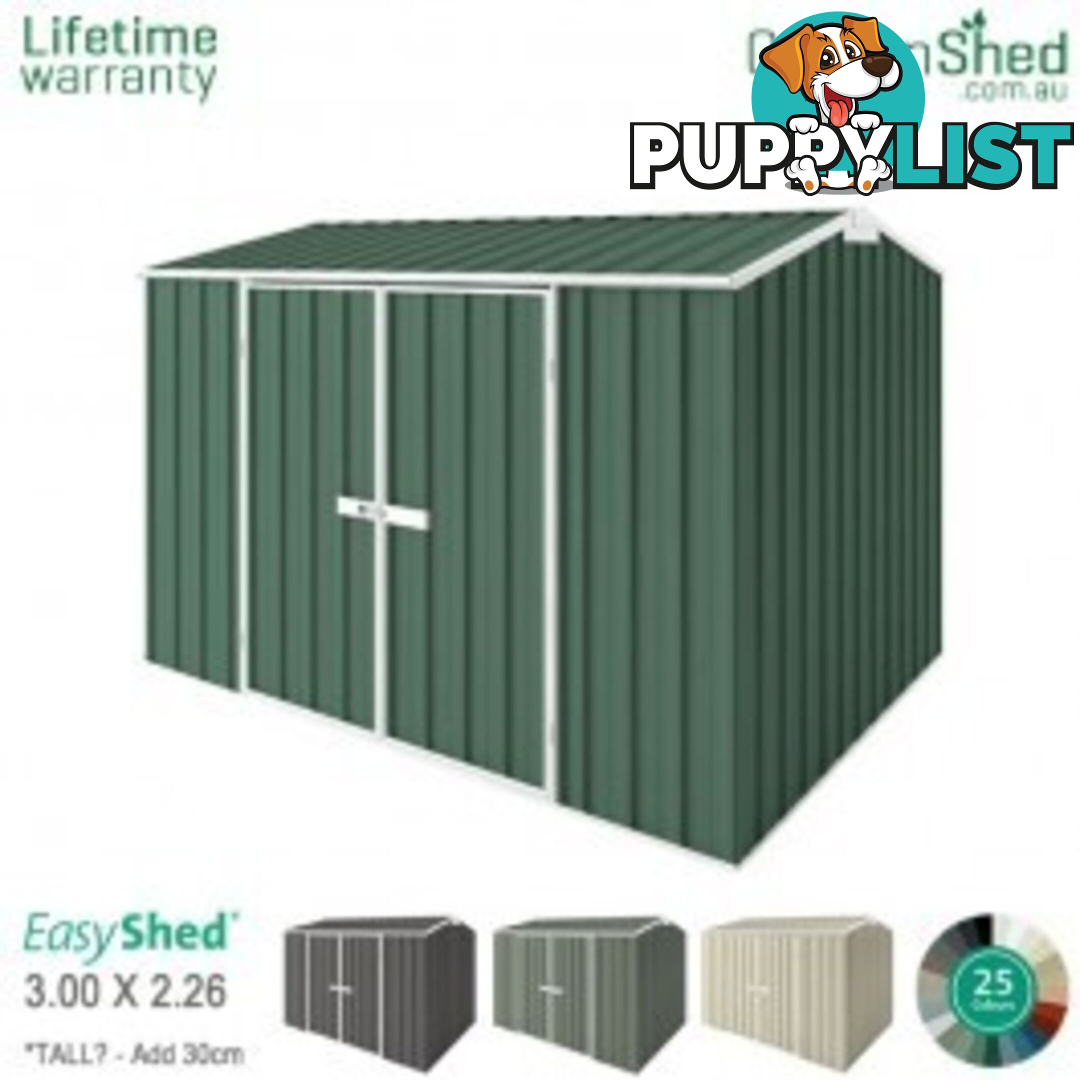 Garden Shed - 3.00m X 2.25m - *Free Delivery - $75 Off - ends 25th Oct