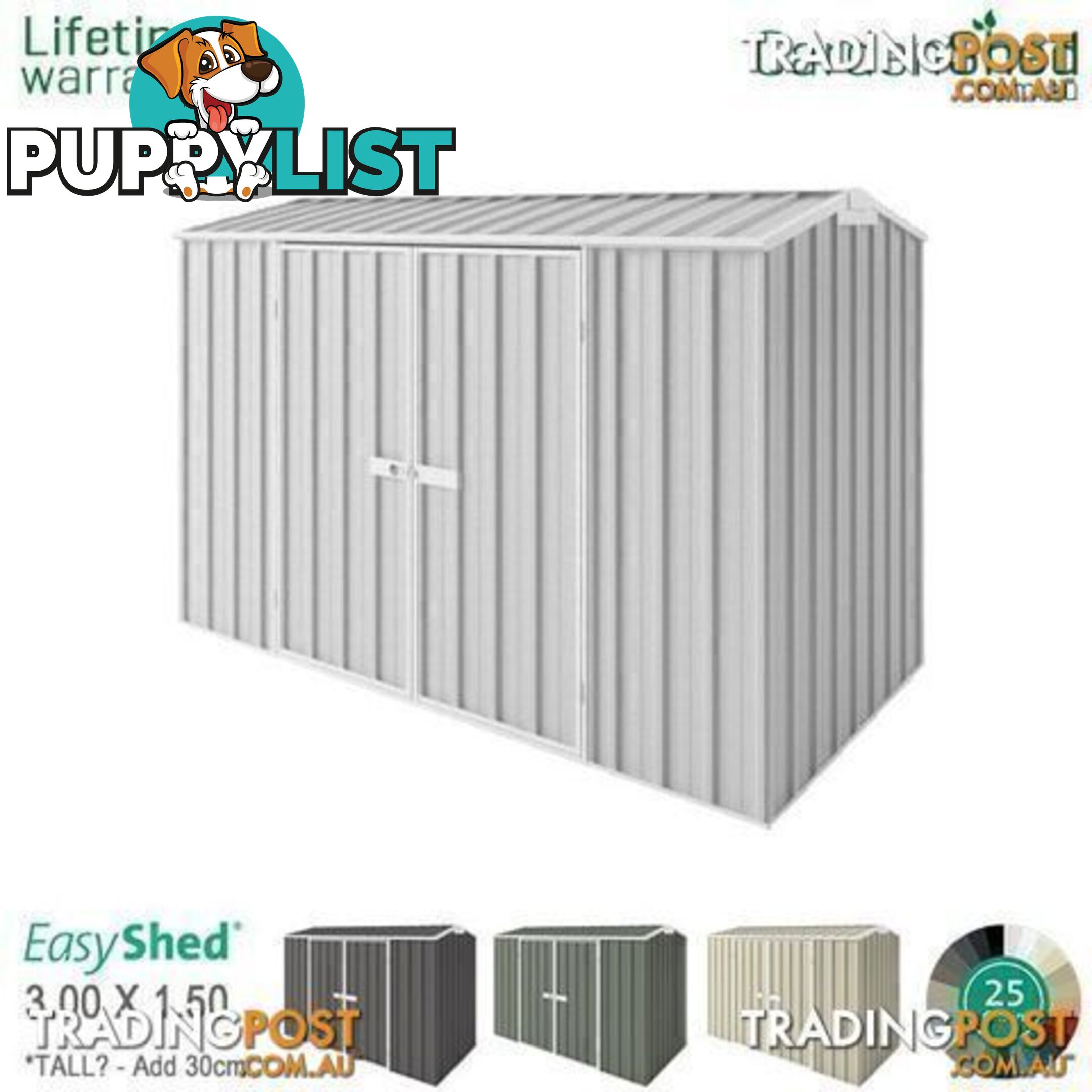 Garden Shed - 3.00m X 1.50m - Free Delivery - Free Extra Tall