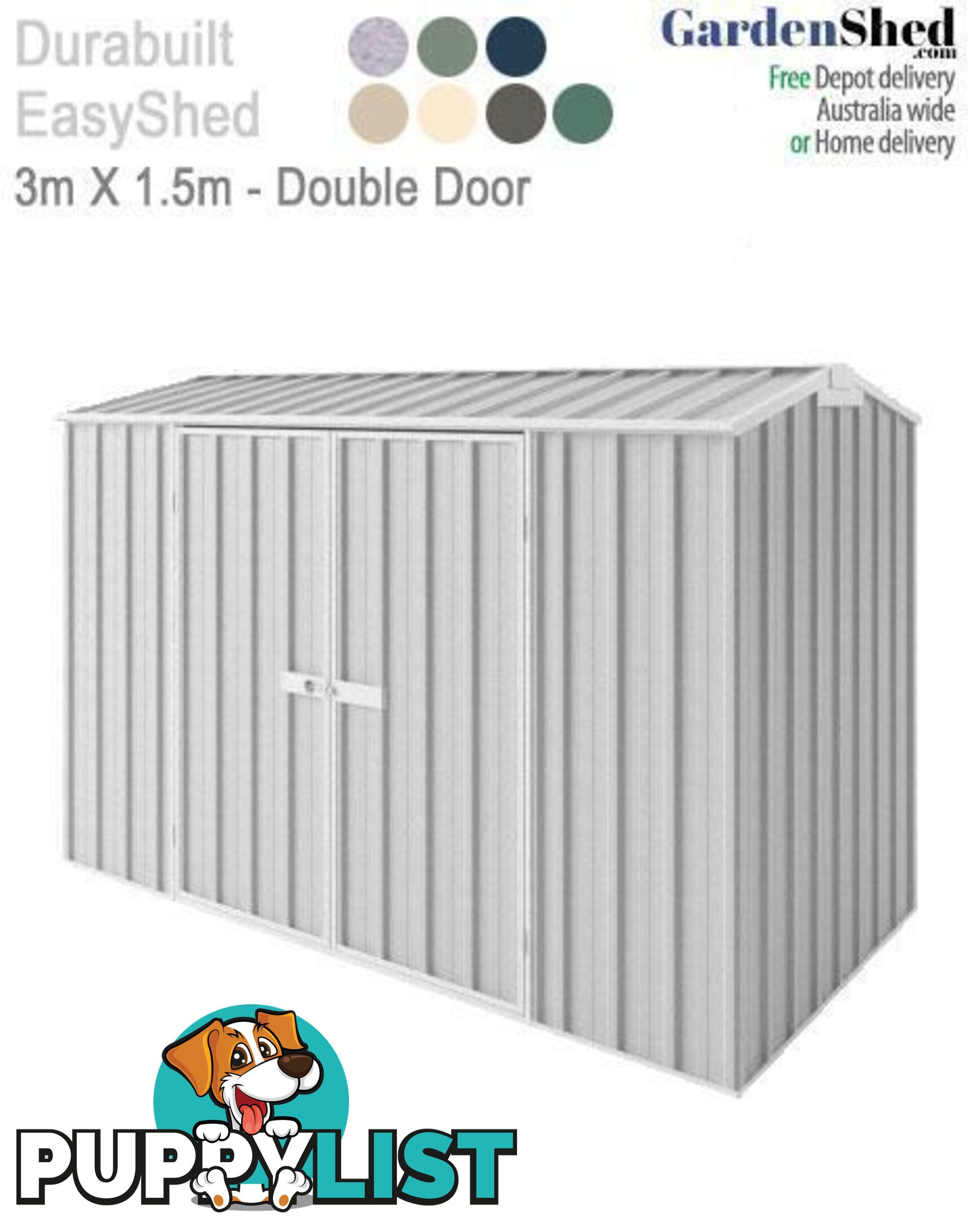 Garden Shed - 3.00m X 1.50m - *Free Delivery