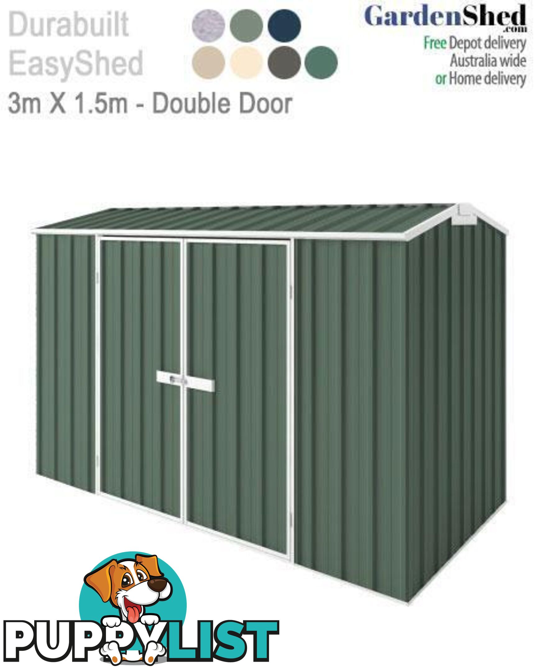 Garden Shed - 3.00m X 1.50m - *Free Delivery