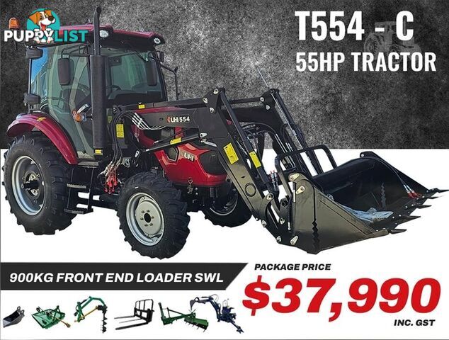 NEW UHI 55HP CAB TRACTOR WITH 7 ATTACHMENTS (WA ONLY)