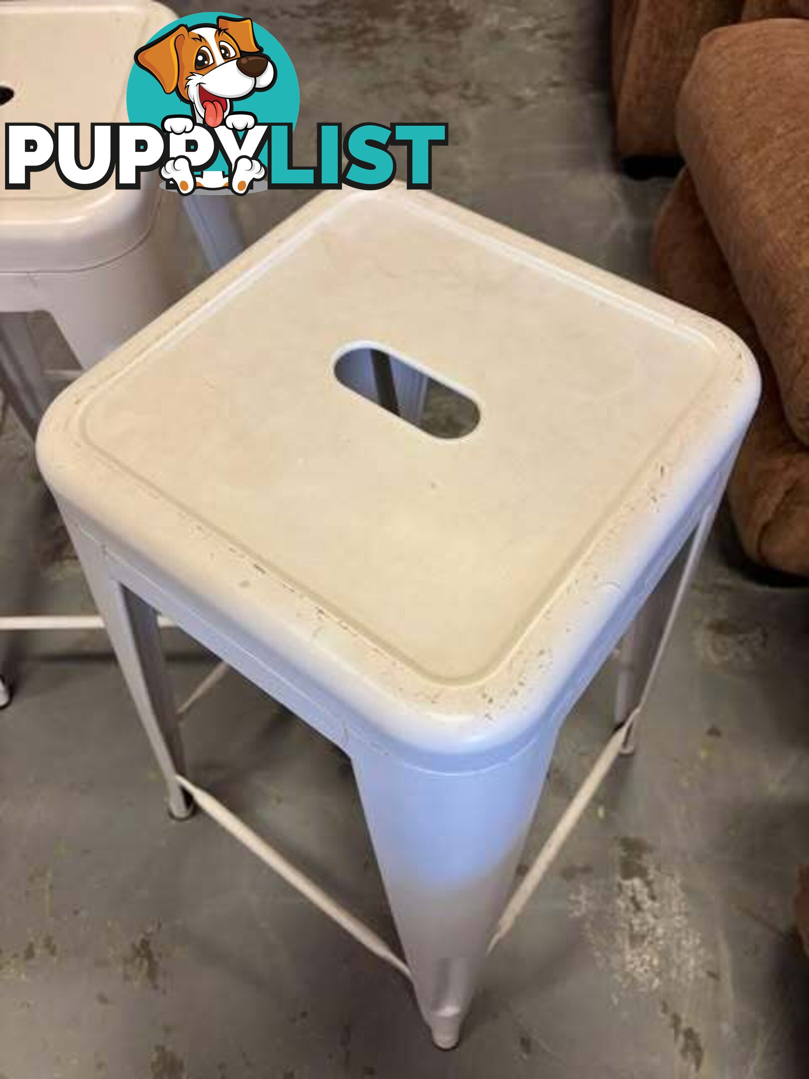 White Metal Stacking Stool - Embleton,Perth