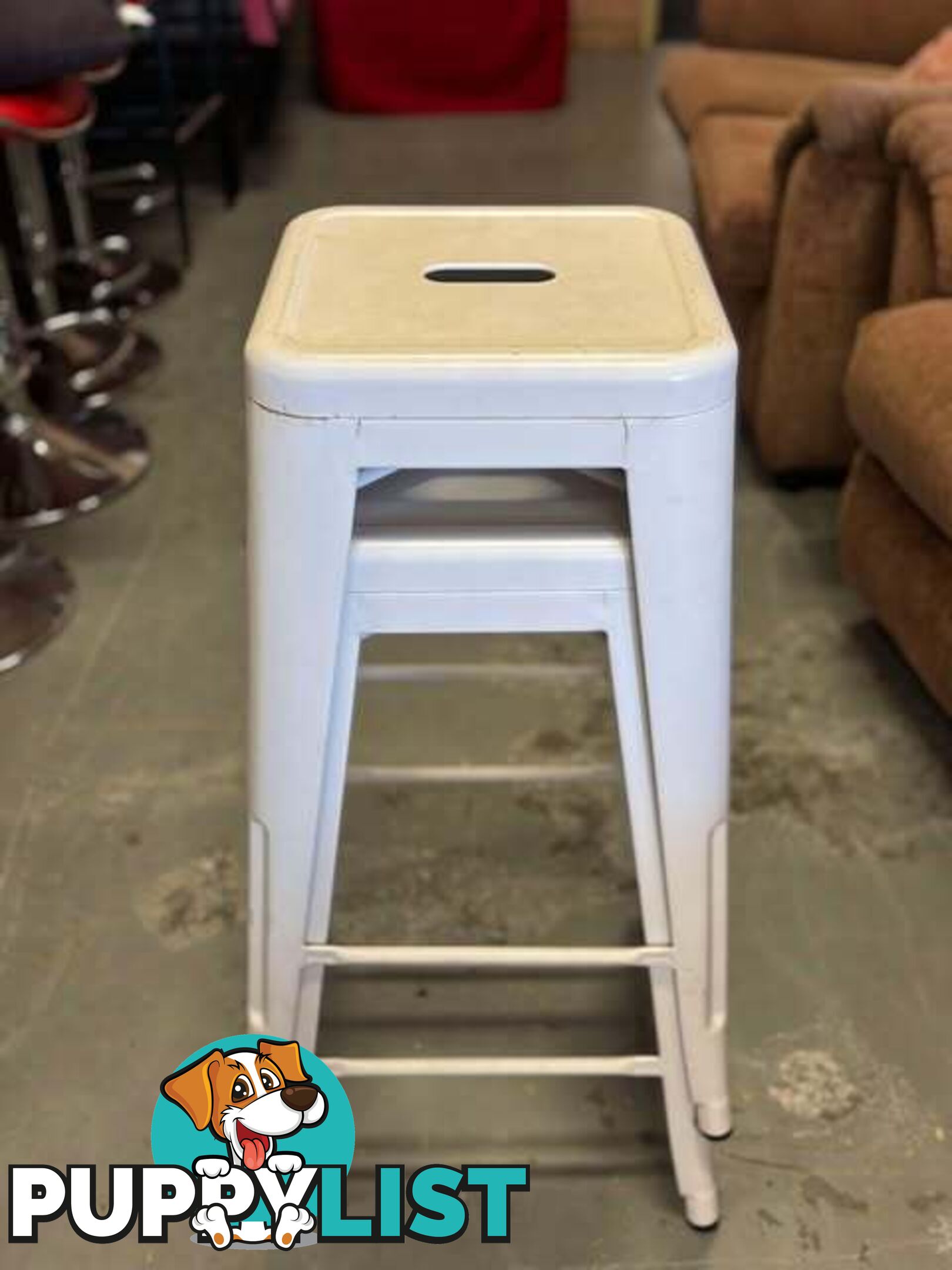White Metal Stacking Stool - Embleton,Perth