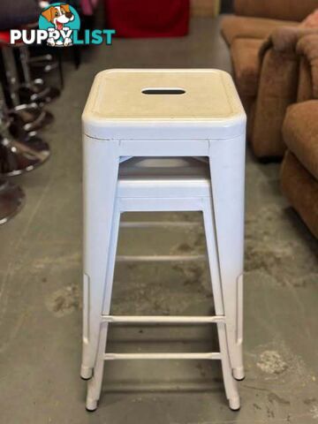 White Metal Stacking Stool - Embleton,Perth