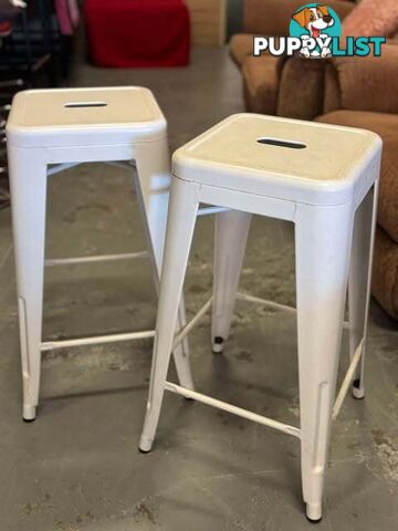 White Metal Stacking Stool - Embleton,Perth