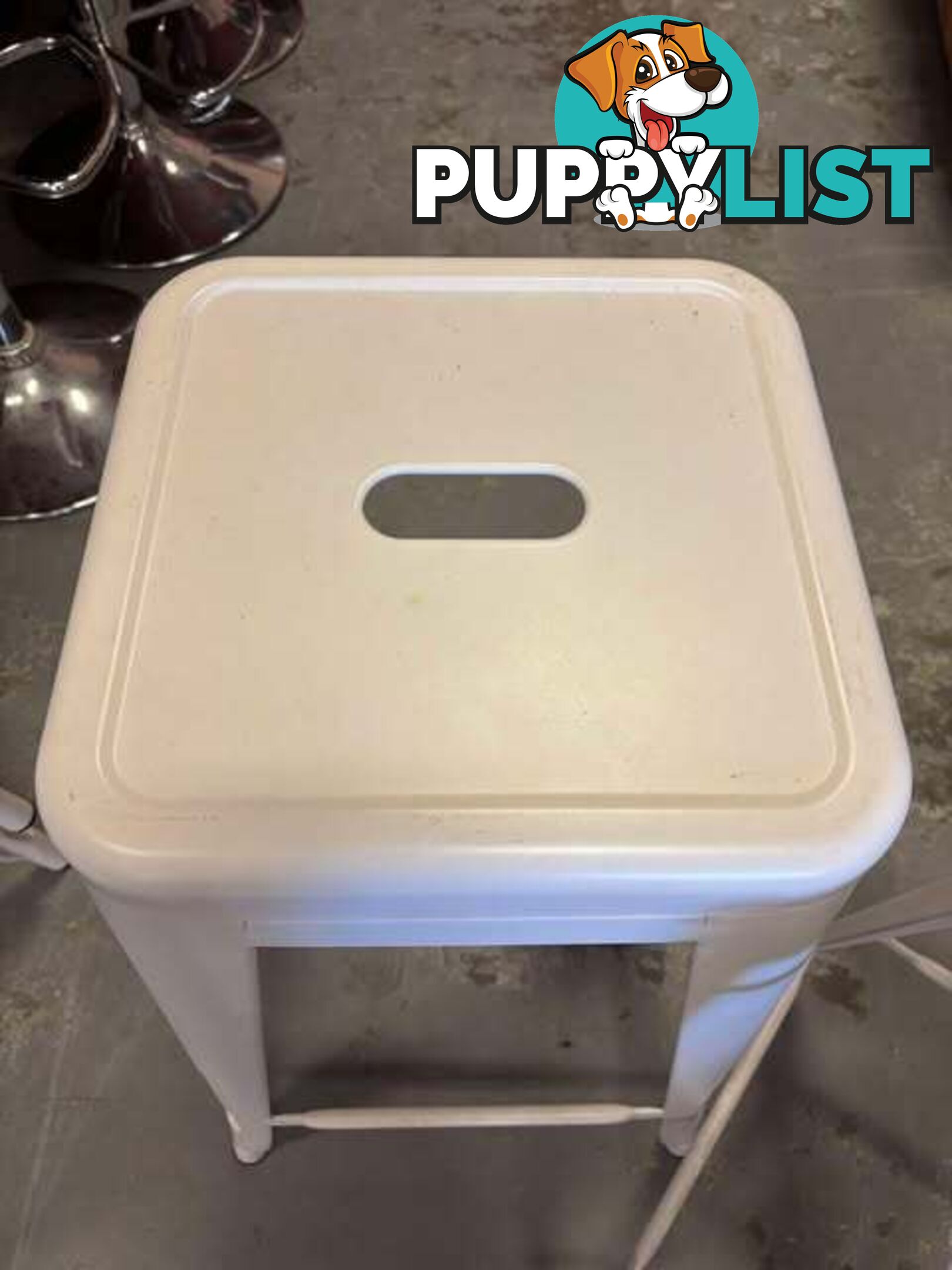 White Metal Stacking Stool - Embleton,Perth