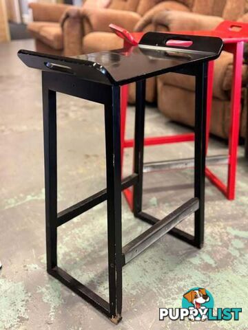 2 x Handy & Practical Black and Red Bar Stools or even TV Dinner Tables - Embleton,Perth