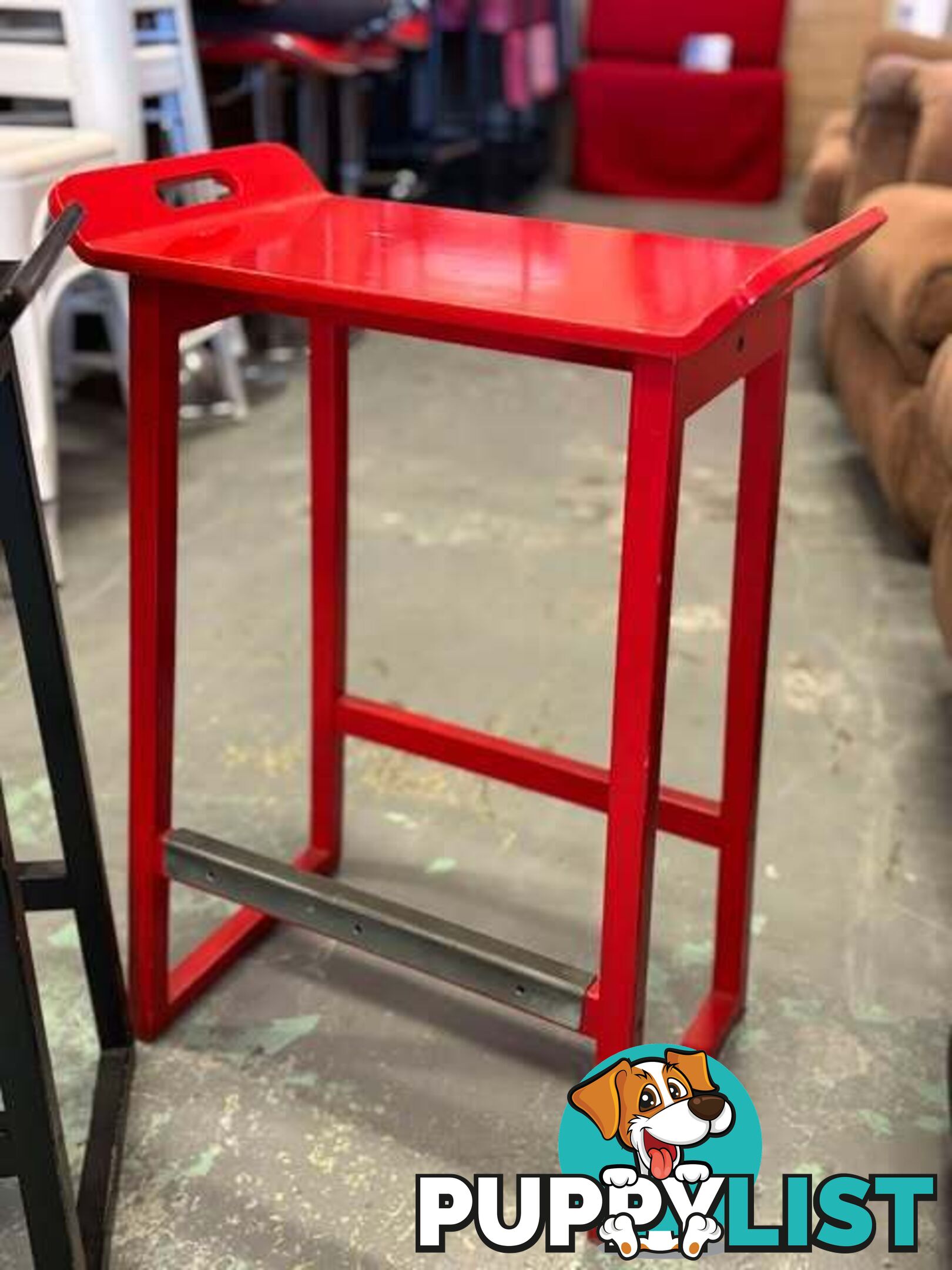 2 x Handy & Practical Black and Red Bar Stools or even TV Dinner Tables - Embleton,Perth