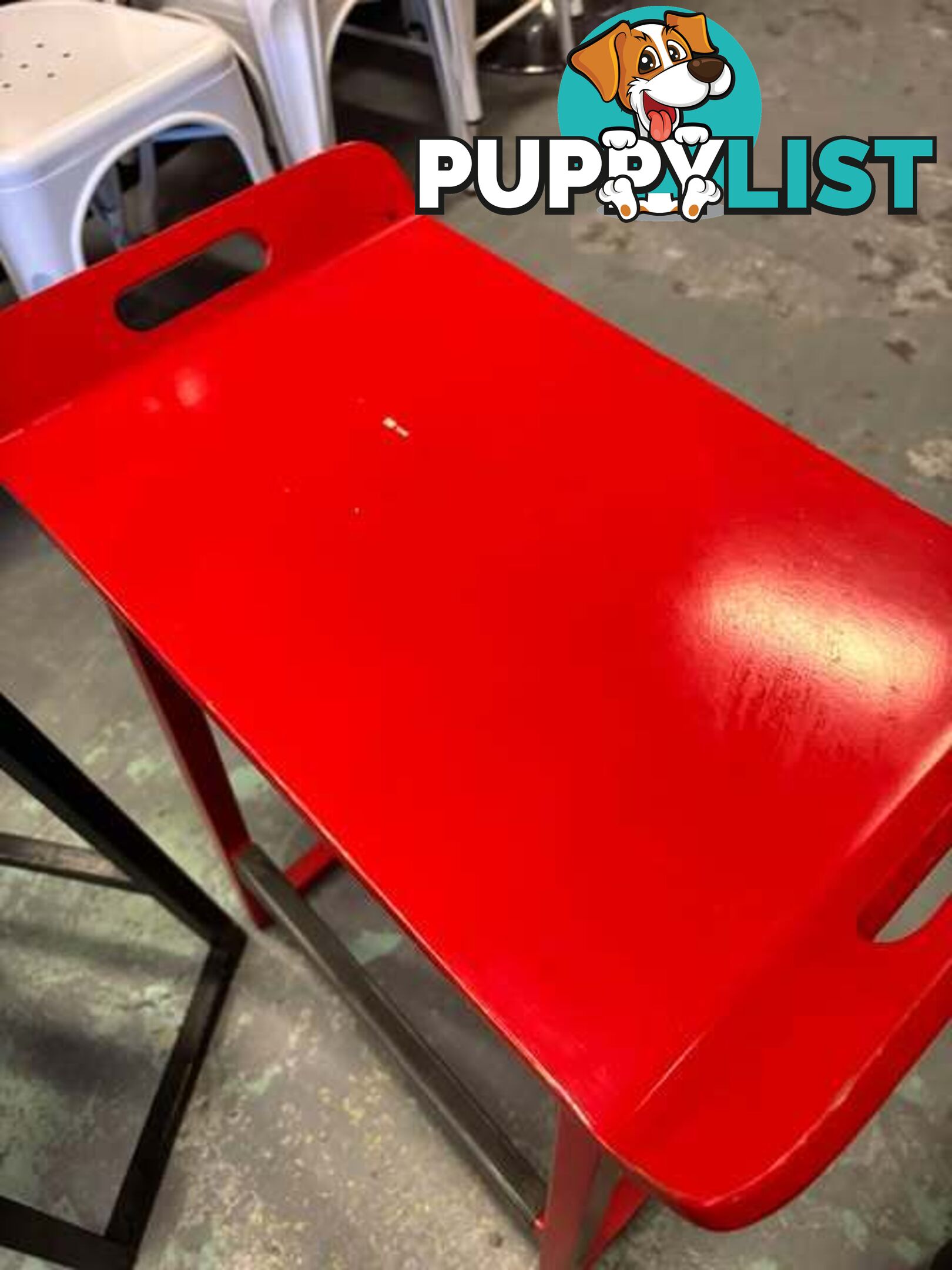 2 x Handy & Practical Black and Red Bar Stools or even TV Dinner Tables - Embleton,Perth