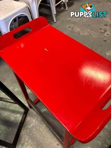 2 x Handy & Practical Black and Red Bar Stools or even TV Dinner Tables - Embleton,Perth