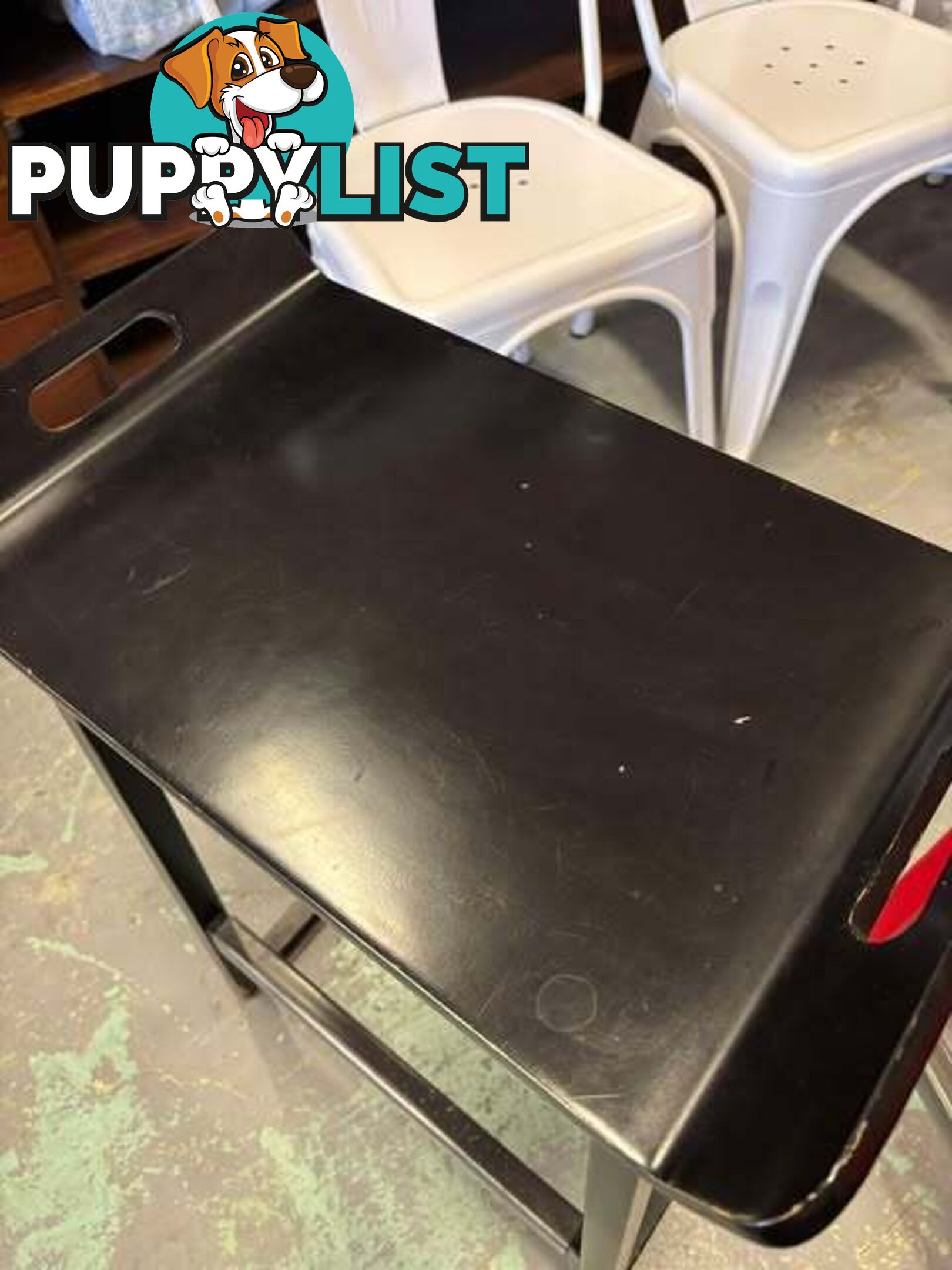 2 x Handy & Practical Black and Red Bar Stools or even TV Dinner Tables - Embleton,Perth