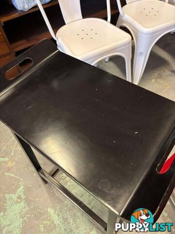 2 x Handy & Practical Black and Red Bar Stools or even TV Dinner Tables - Embleton,Perth