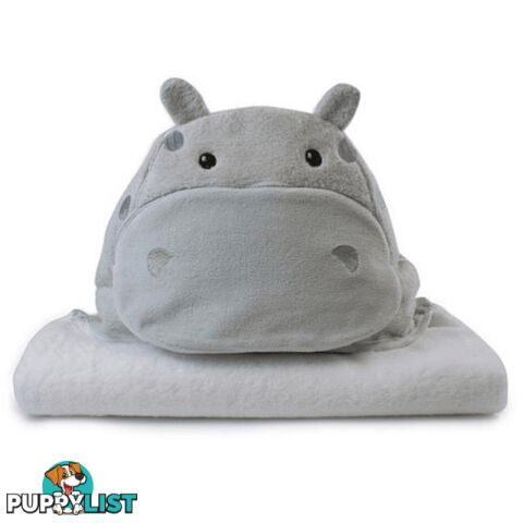 Zoo Animals 'Hippo' Novelty Hooded Bath Towel