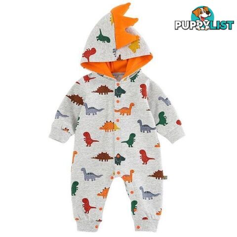 Orange Dino Romper