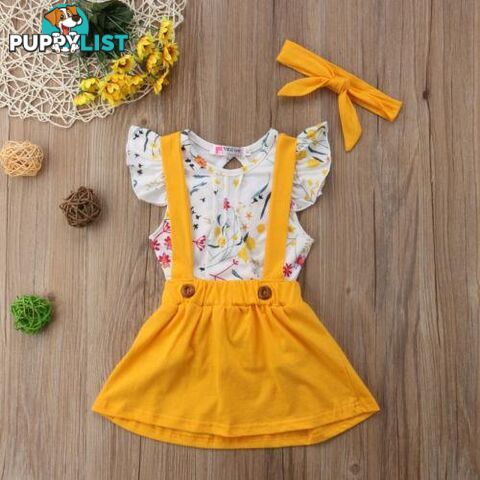 Yellow Overall Dress