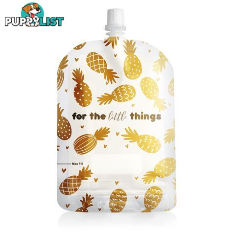 sinchies pineapple 150ml top spout reusable food pouches packs of 5, 10 or 20