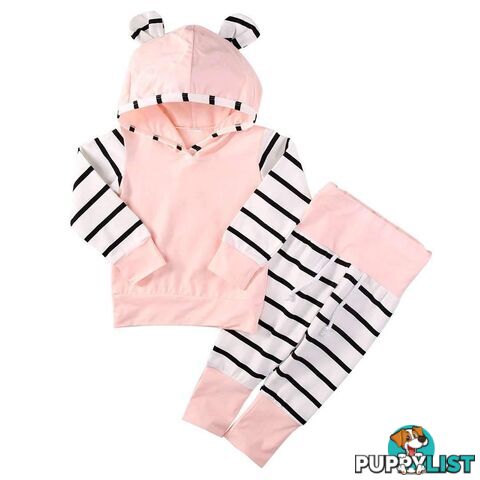 Pink Stripe Bear Set