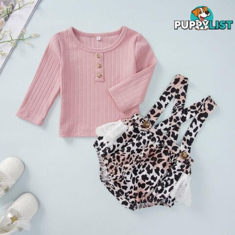 Pink Leopard Romper Set