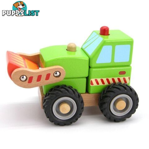 WOODEN BLOCK BULLDOZER RUBBER