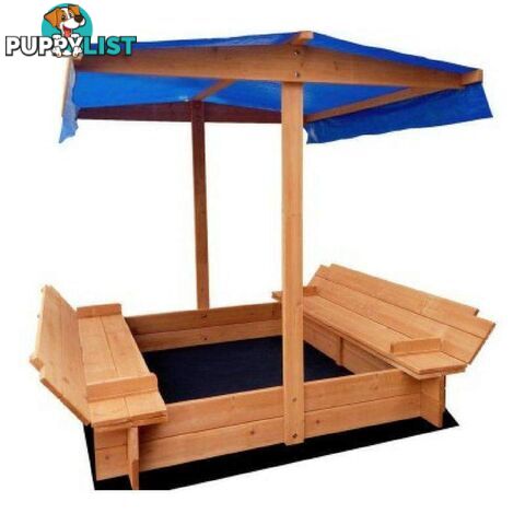 Wooden Outdoor Sand Box Set - Natural Wood