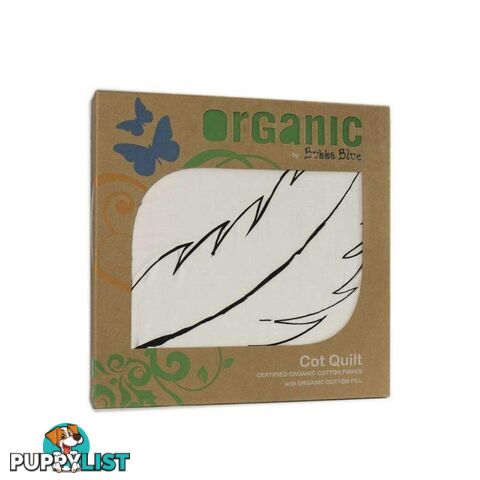 “Feathers" Organic Cotton Reversible Cot Quilt (With Organic Cotton Fill) - 9338680087686