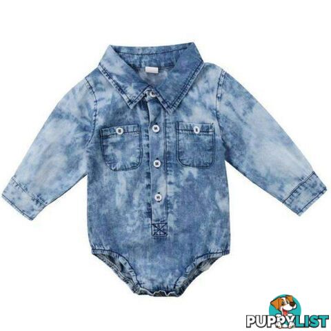 Rock Wash Denim Look Romper