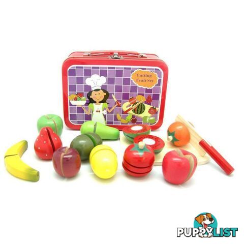 WOODEN FRUIT SET IN CARRY CASE