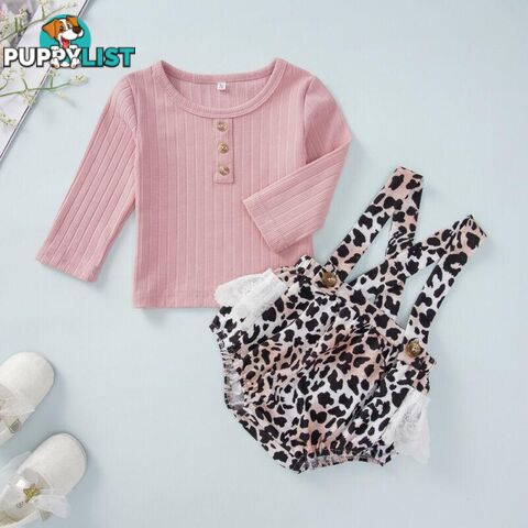 Pink Leopard Romper Set