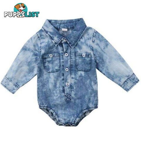 Rock Wash Denim Look Romper