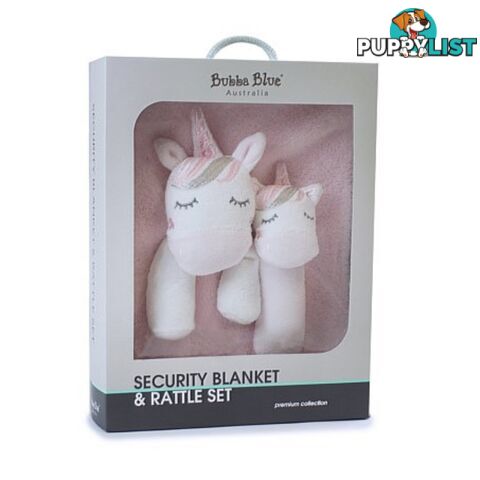 Unicorn Magic Security Blanket & Rattle Set