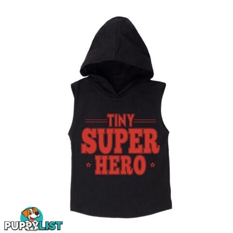 Tiny Superhero Sleeveless Hoodie | White or Black