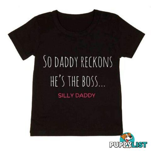 SILLY DADDY TEE BLACK & PINK