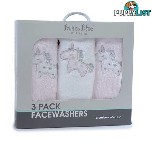 Unicorn Magic 3 Pack Face Washers