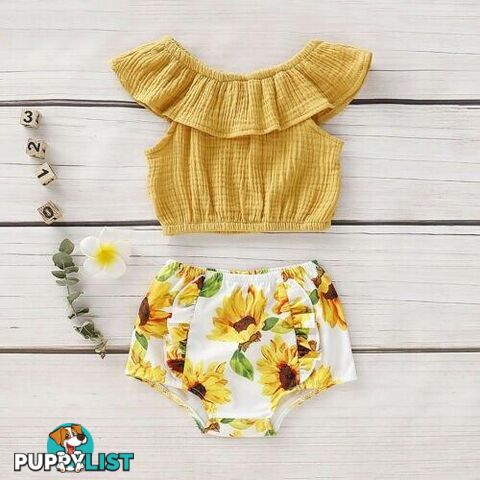 SunFlower Off The Shoulder Set