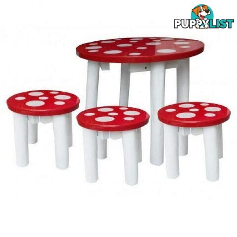 Outdoor Mushroom table and 3 stools