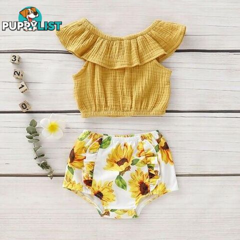 SunFlower Off The Shoulder Set