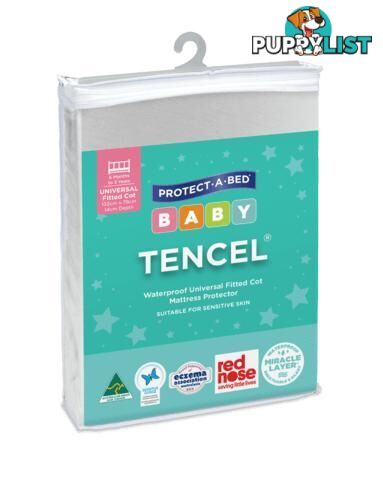 Tencel Cot Mattress Protector, Universal Fitted (Large) 132x78x14cm