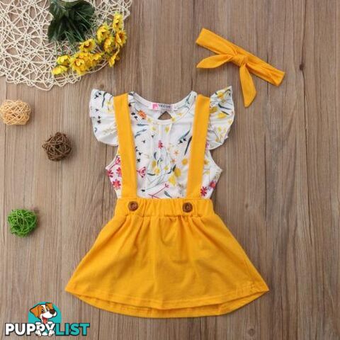 Yellow Overall Dress