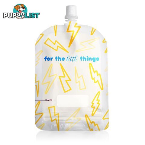 Sinchies lightning bolt 150ml top spout reusable food pouches packs of 5, 10 or 20