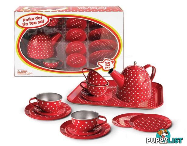 Red Polka Dot Tea Set 15pc