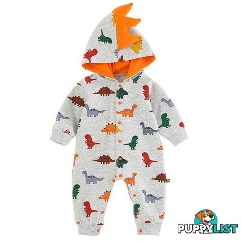 Orange Dino Romper