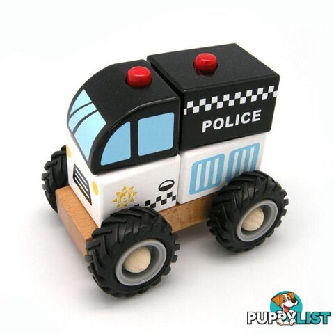 Wooden Block Police Car