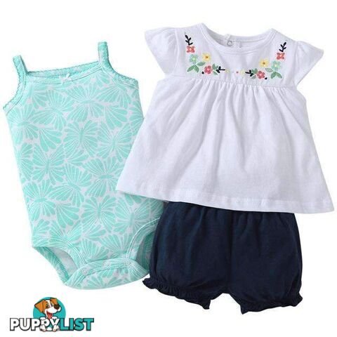 White & Teal 3pc Set