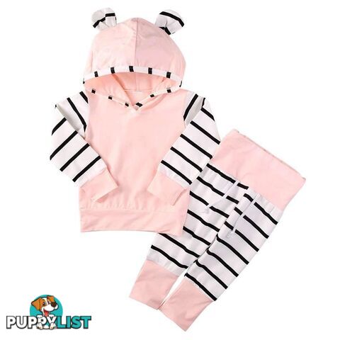 Pink Stripe Bear Set