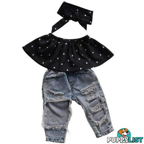 Polka Dot Jeans Set